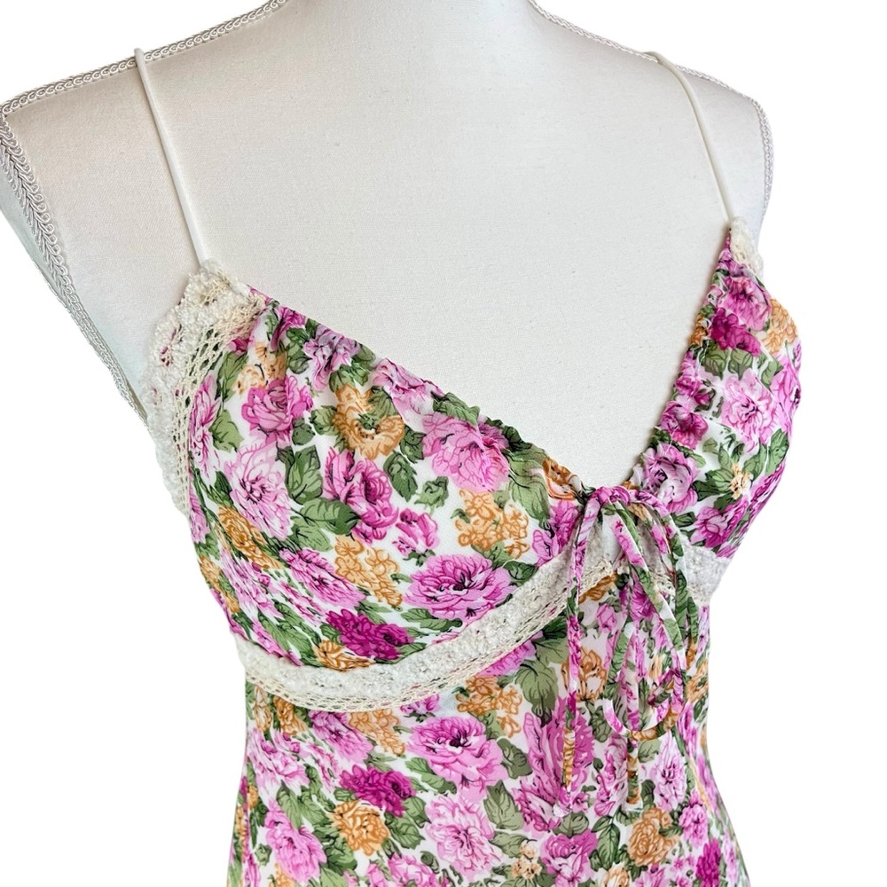 PRINCESS POLLY Pink Floral Emilee Babydoll Slip Dress 6 Camisole Mini Milkmaid - Picture 8 of 15
